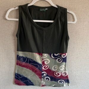 Kathmandu Imports Patchwork Sleeveless Tank Top Small Boho Festival Indie Artsy